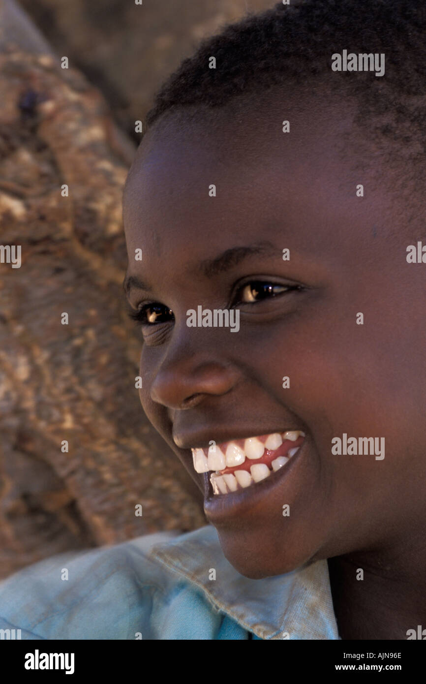 Laughing Samburu Boy Kenya Stock Photo