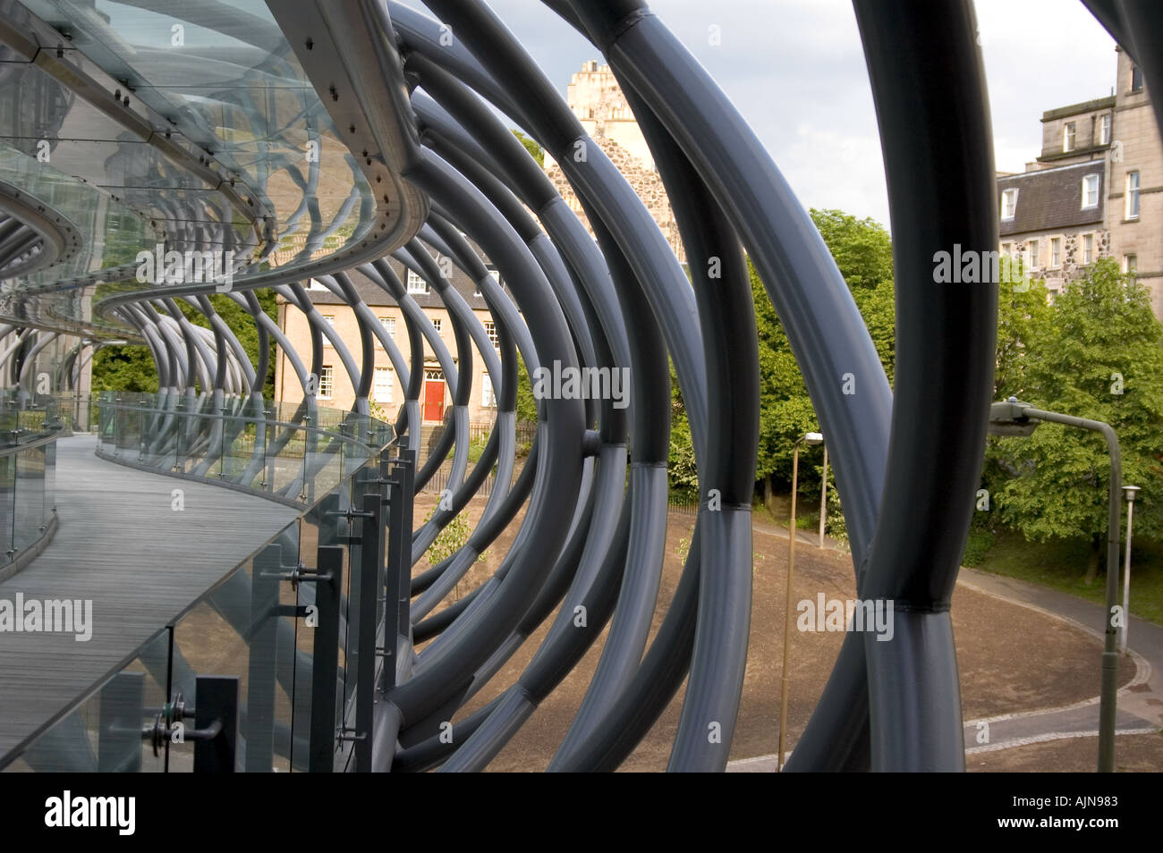 Leith Street pedestrian bridge Edinburgh Stock Photo