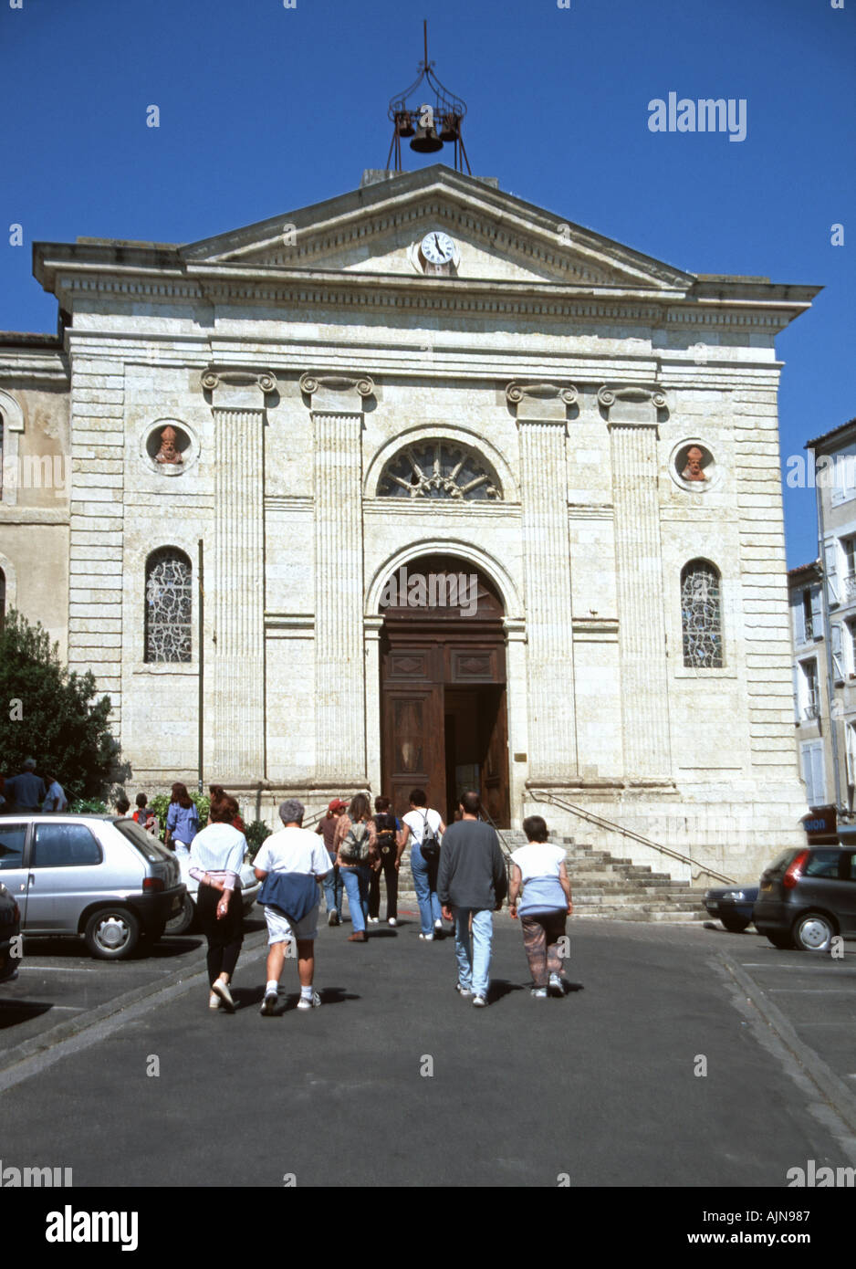 The facade of the 19th century Eglise Saint Orens at Auch Stock Photo