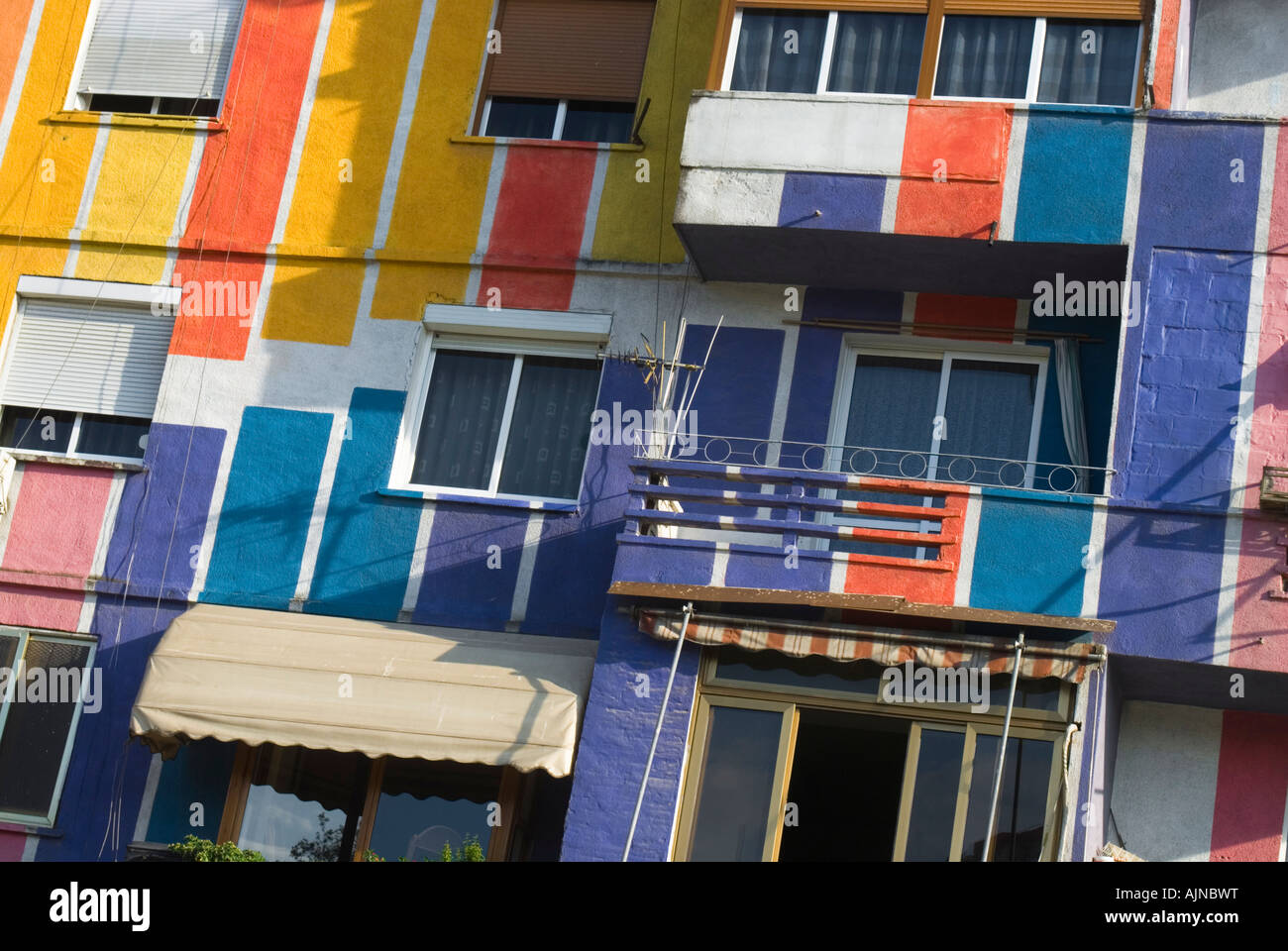 Colourful apartment in Tirana, Albania Stock Photo Alamy