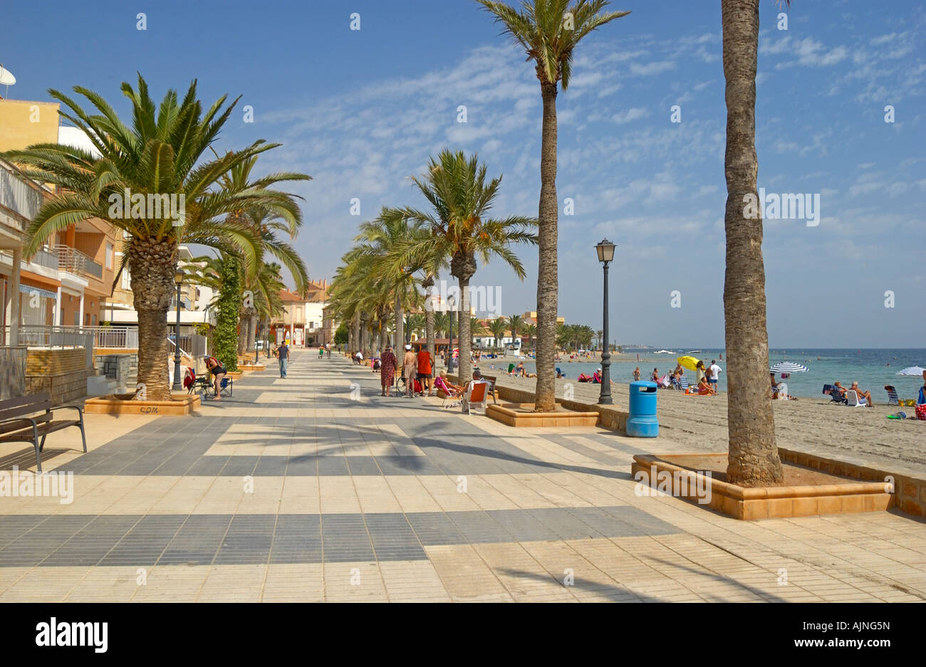 The promenade by the Mar Menor at Los Alcazares, Costa Calida, Region of  Murcia, South East Coast of Spain Stock Photo - Alamy