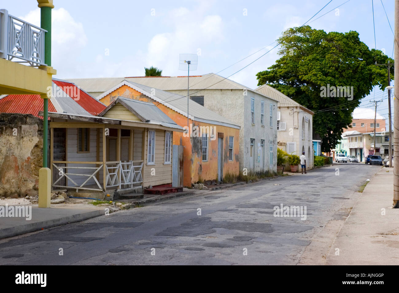 Street scene in Speightstown on the Caribbean island of Barbados Stock ...