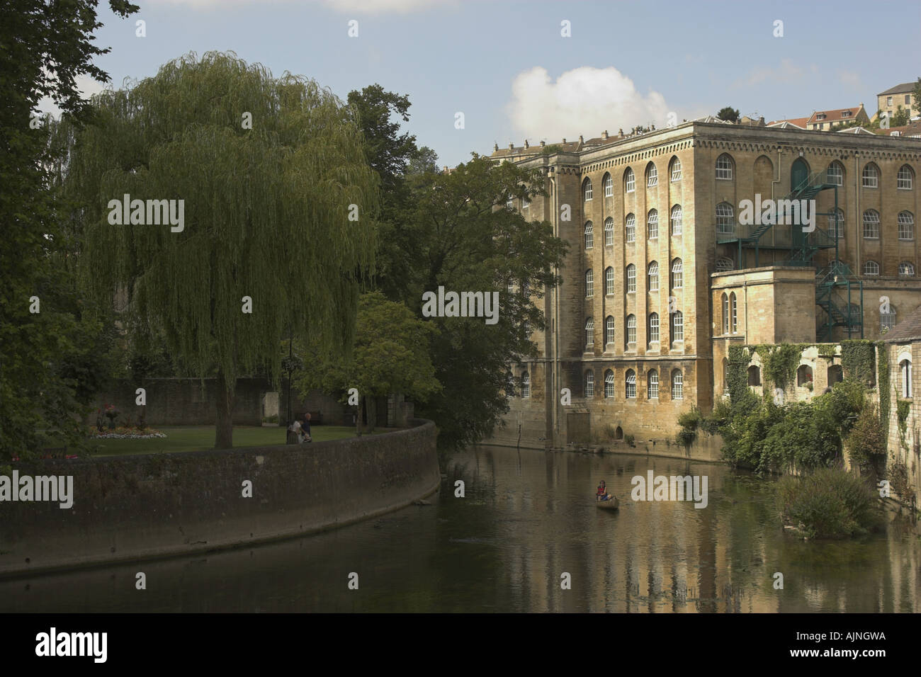River Avon with Abbey Mill, Bradford on Avon, Wiltshire, England, UK