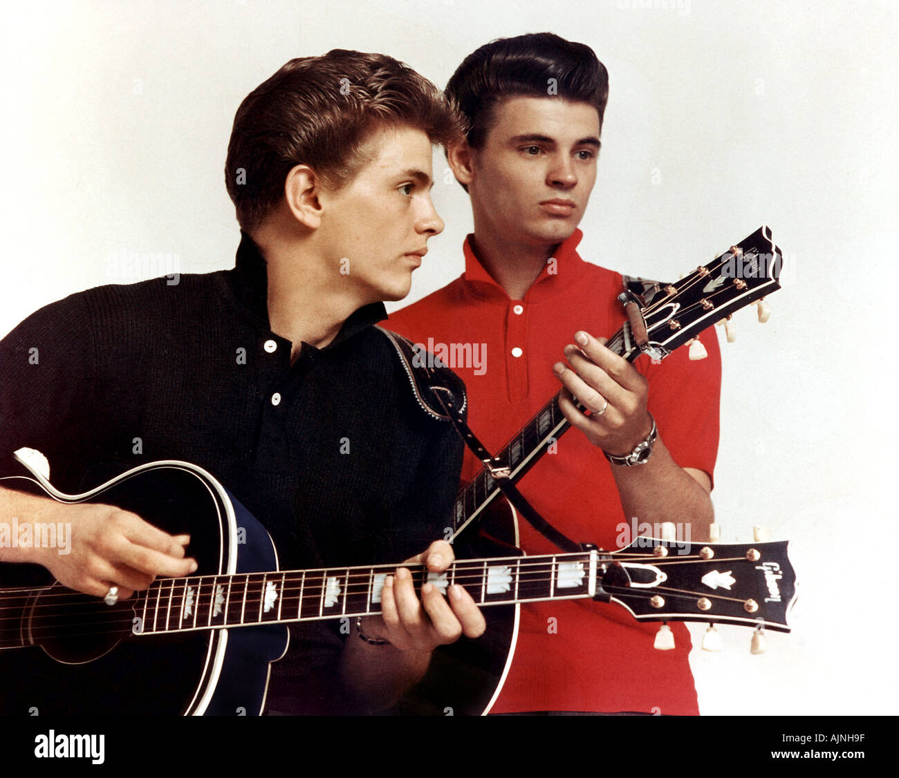 Everly Brothers US musicians Phil left and Don Stock Photo