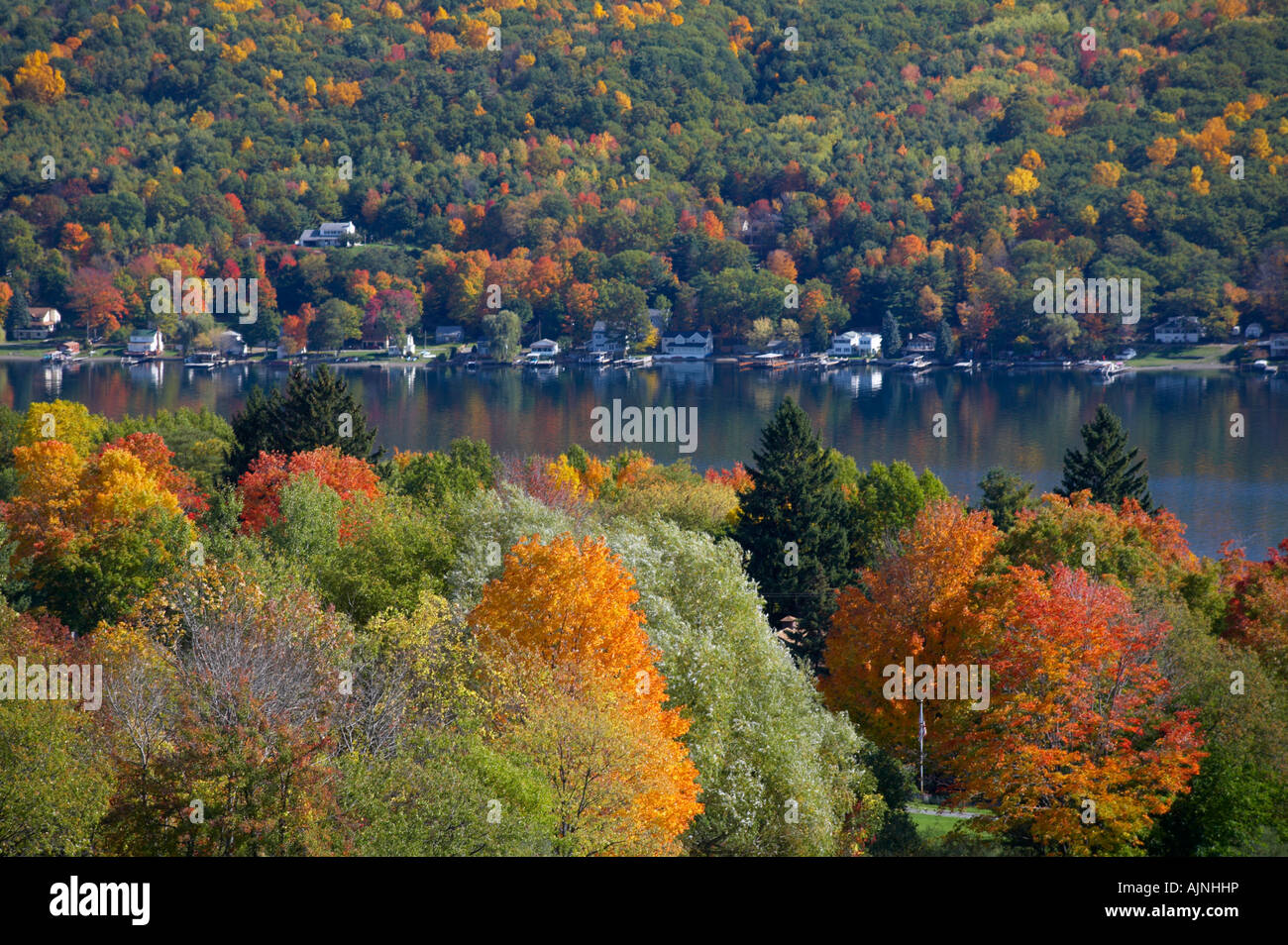 Fall colors around Keuka Lake in the Finger Lakes Region of New York