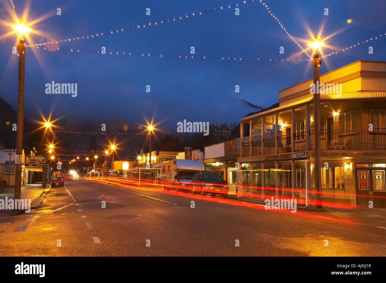 Main Street Reefton at night Southern Hemispheres First Street Lights