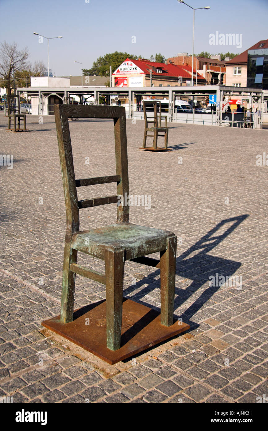 Empty chairs jewish heroes square krakow poland hires stock