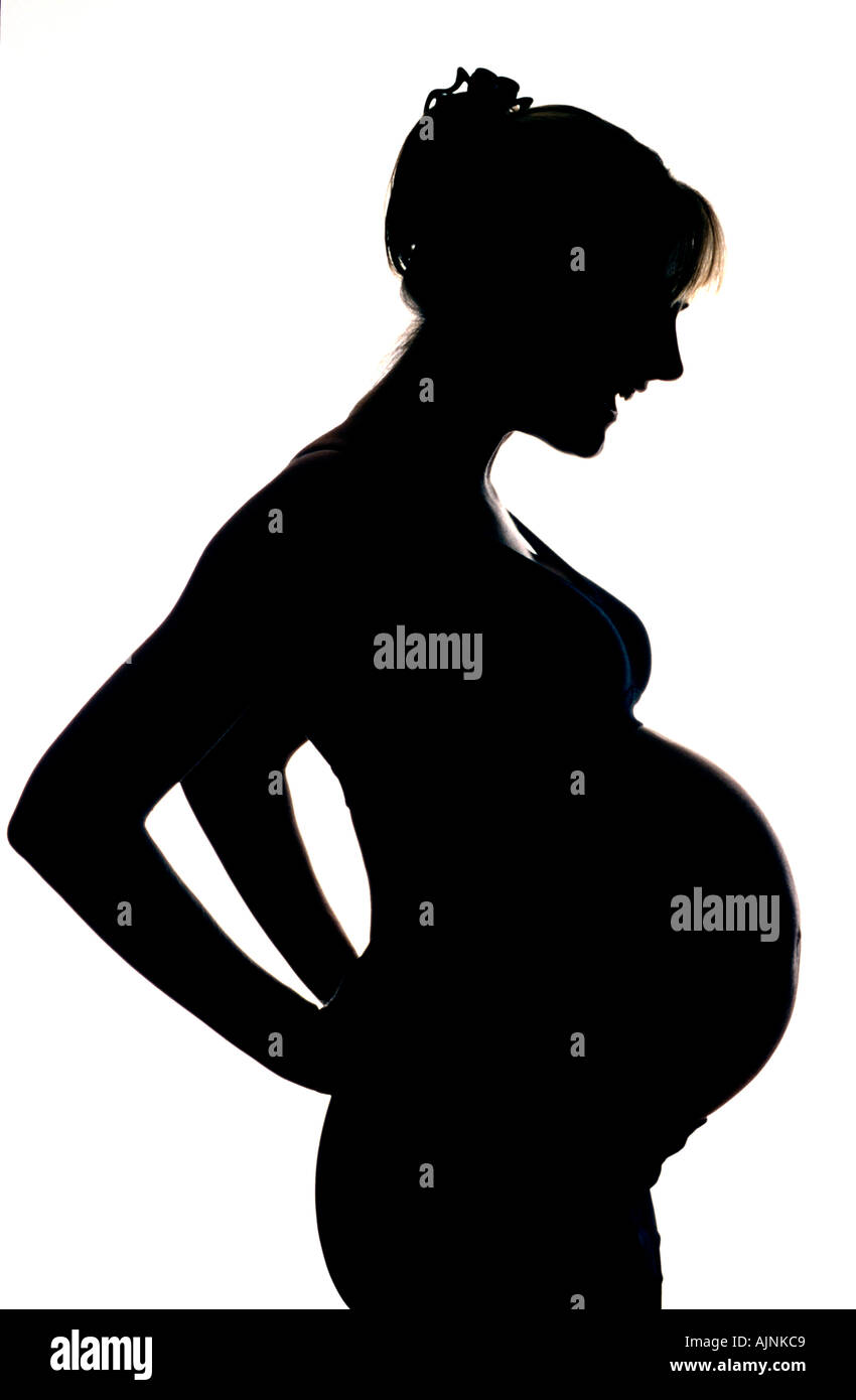Woman eight months pregnant third trimester Australia Vertical Stock Photo Alamy