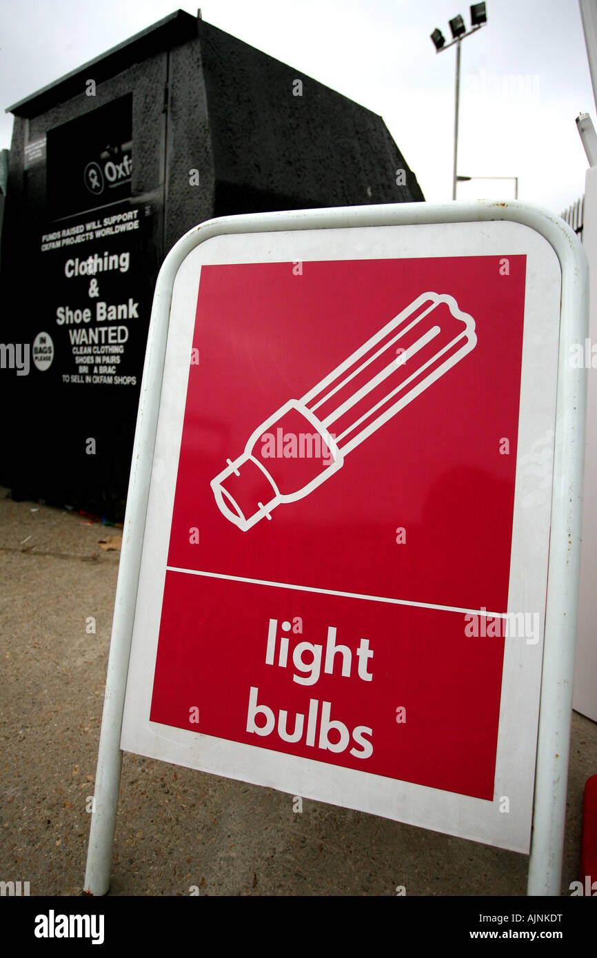 A light bulbs recycling site in North London United Kingdom Stock Photo