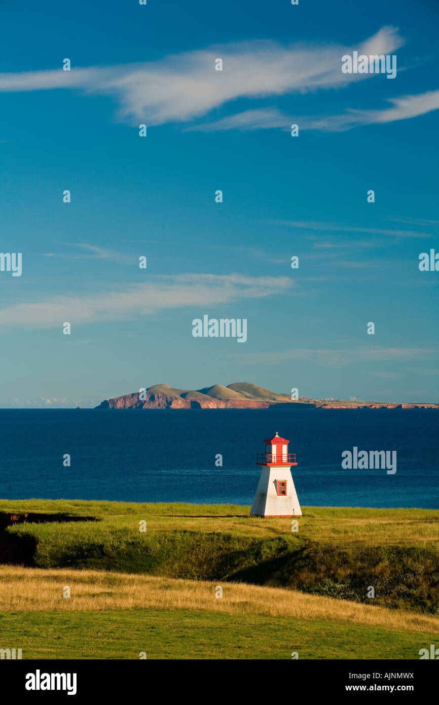 Lighthouse at Cap Alright, Magdalen Islands, Quebec, Canada Stock Photo ...