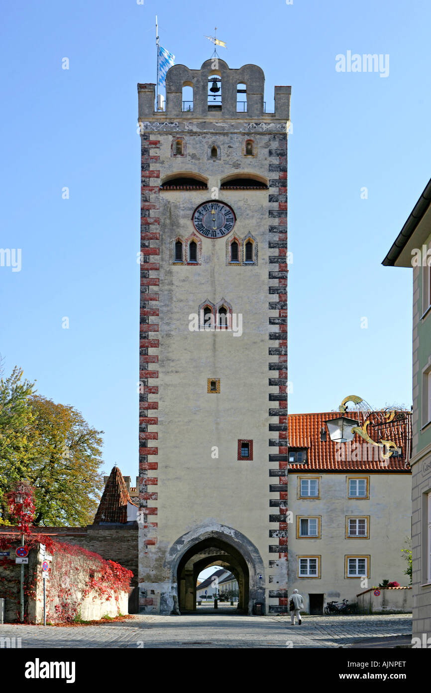 Germany Bavaria Landsberg Bayertor gate town expansion in 15th century AD Stock Photo