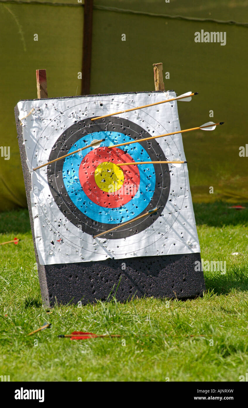 Archers Target at Warwick Castle,Warwick,Warwickshire Stock Photo