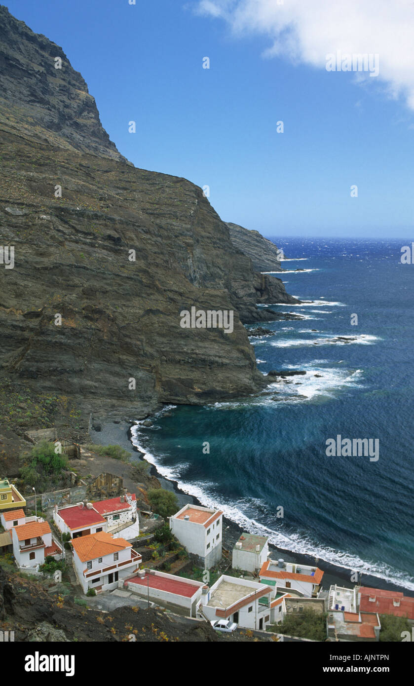 Village and Playa de Alojera La Gomera Canary Islands Spain Stock Photo