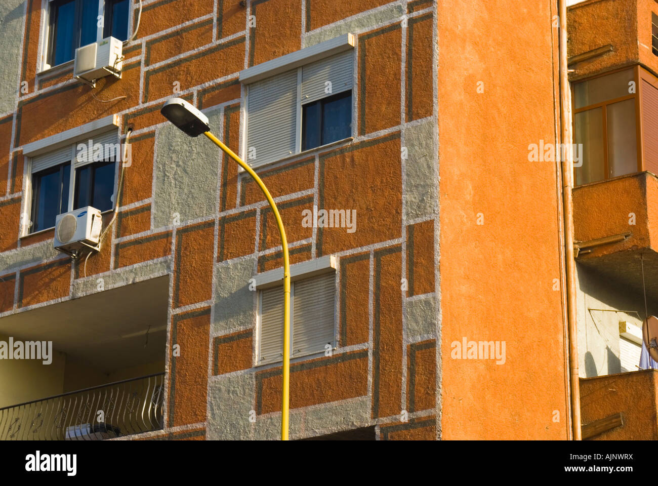 Colourful apartment block, Tirana, Albania Stock Photo