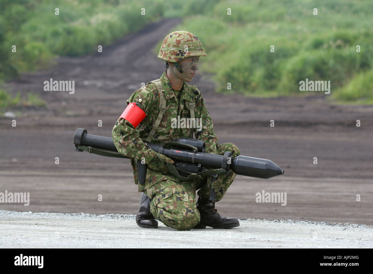 The Panzerfaust 3 Anti-tank rocket launcher of Japan Ground Self-Defense Force Stock Photo