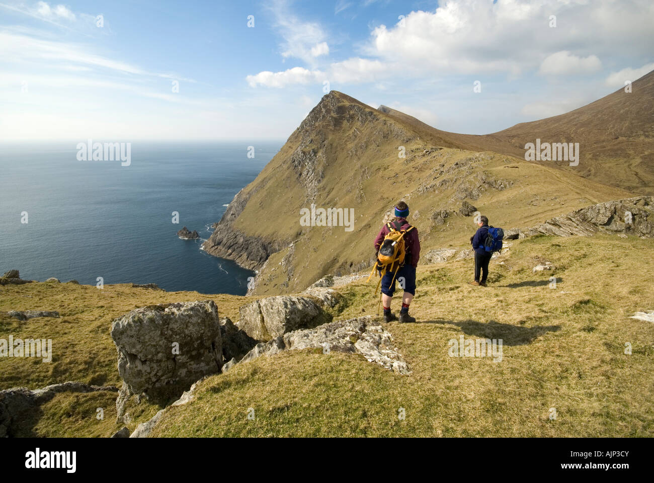 The ridge to Achill Head from Moyteoge Head, Achill Island, County Mayo, Ireland Stock Photo