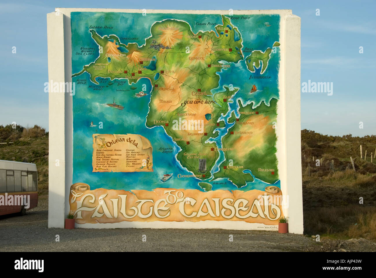 A map of Achill Island painted on the side of a building, Achill Island