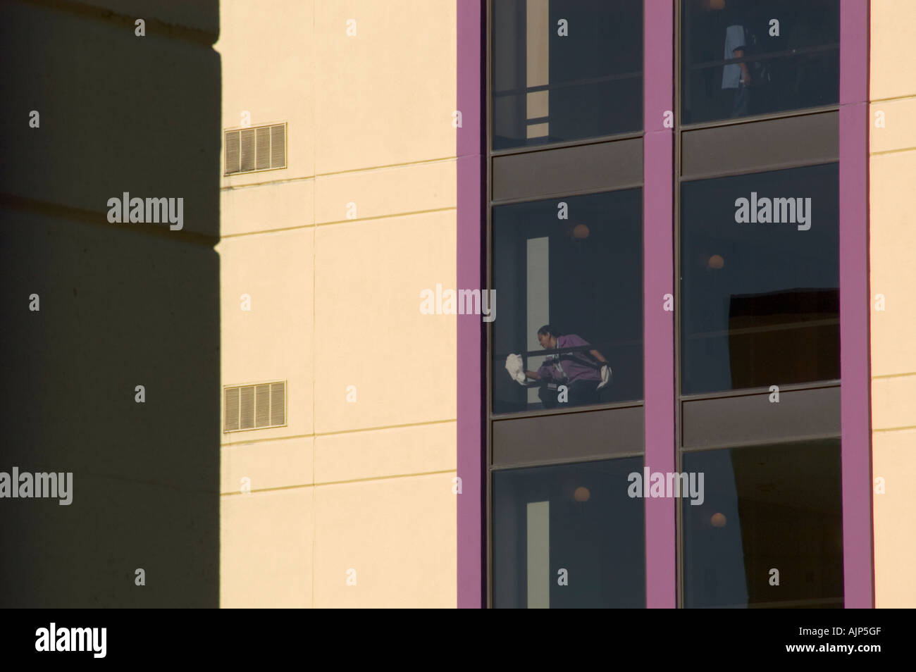 A window washer from a high rise building Stock Photo Alamy