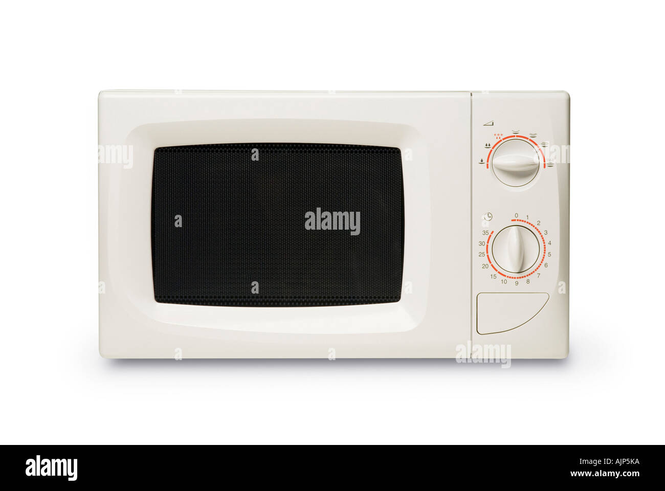 MICROWAVE ON WHITE BACKGROUND Stock Photo
