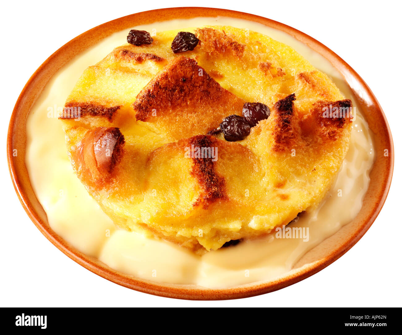 BREAD AND BUTTER PUDDING WITH CUSTARD Stock Photo Alamy