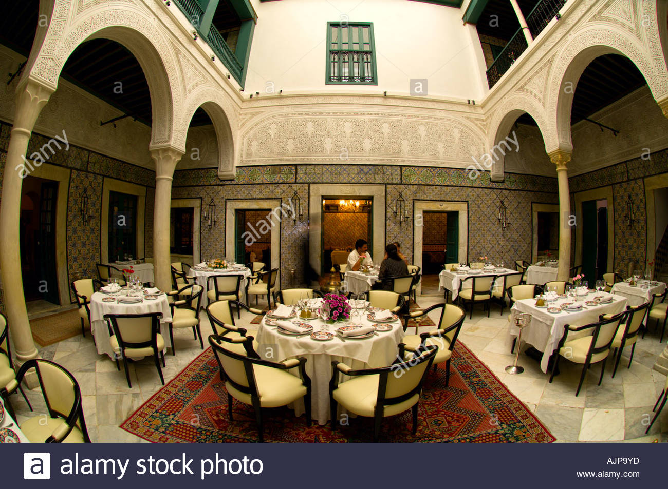 Restaurant Dar El Jeld, the Kasbah, Medina, Tunis, Tunisia Stock Photo