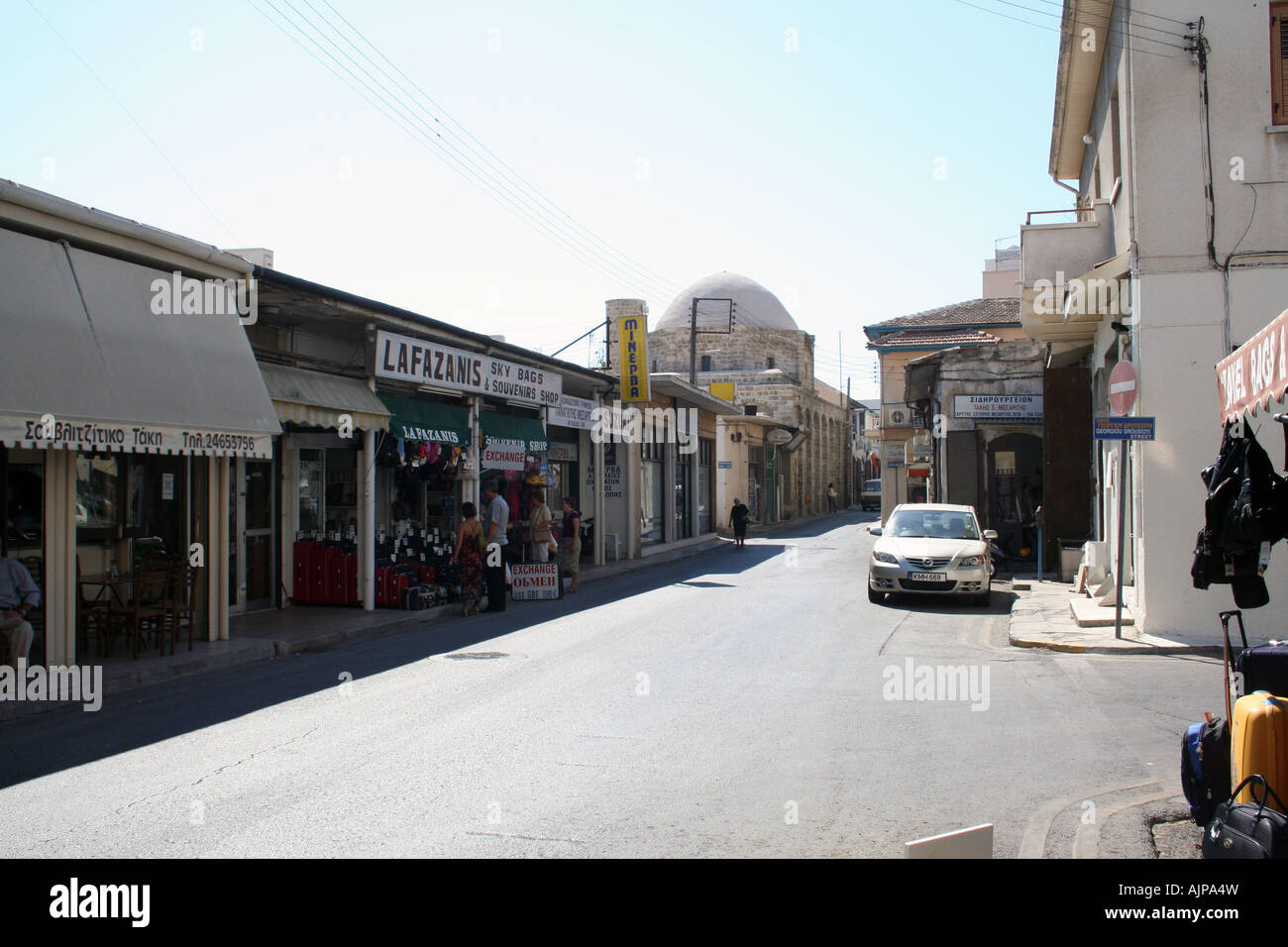 Ayia Napa street scene on island of Cyprus Stock Photo