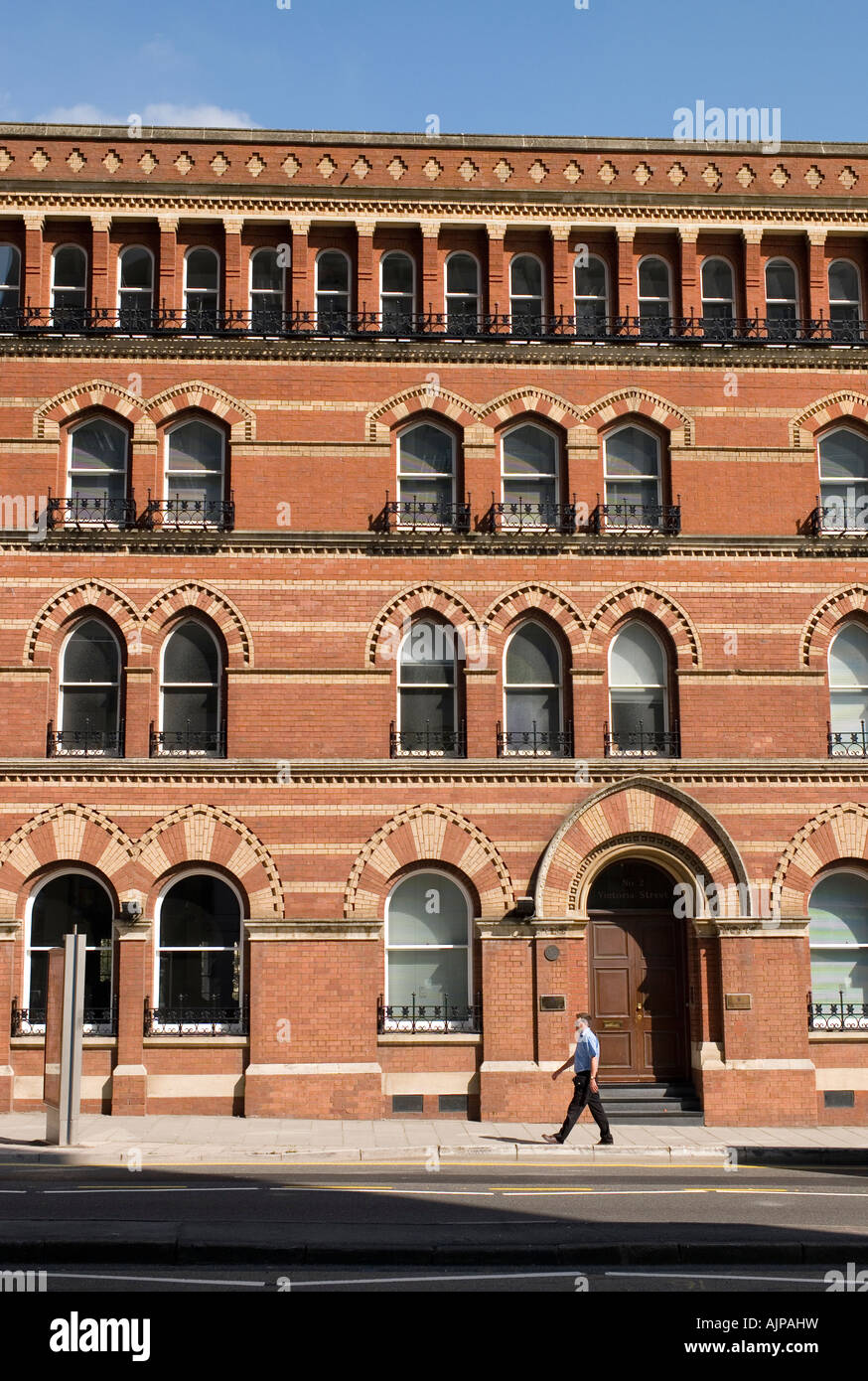 Ornate brickwork of Victorian office building Bristol England UK Stock Photo