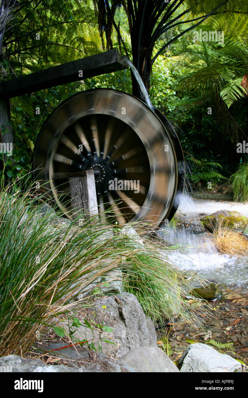 Water Wheel Fountain Queen S Gardens Nelson New Zealand Stock