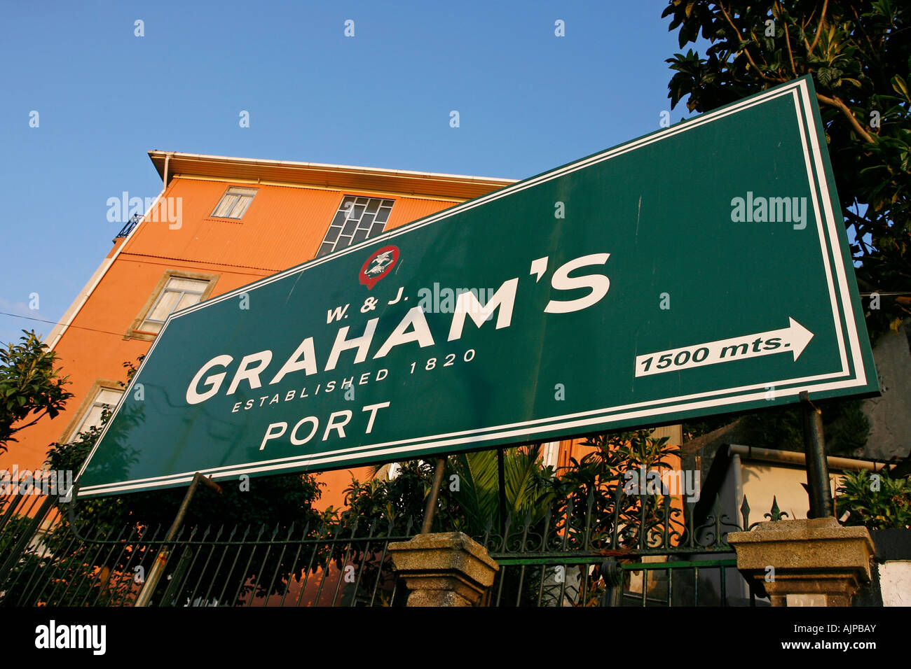 Sign advertising Graham s Port Vila Nova de Gaia Portugal Europe Stock Photo