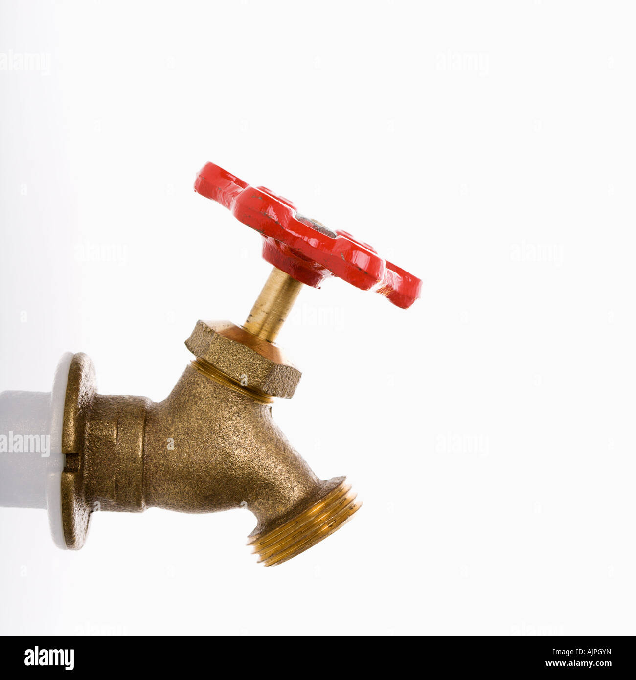 Brass hot water faucet Stock Photo Alamy