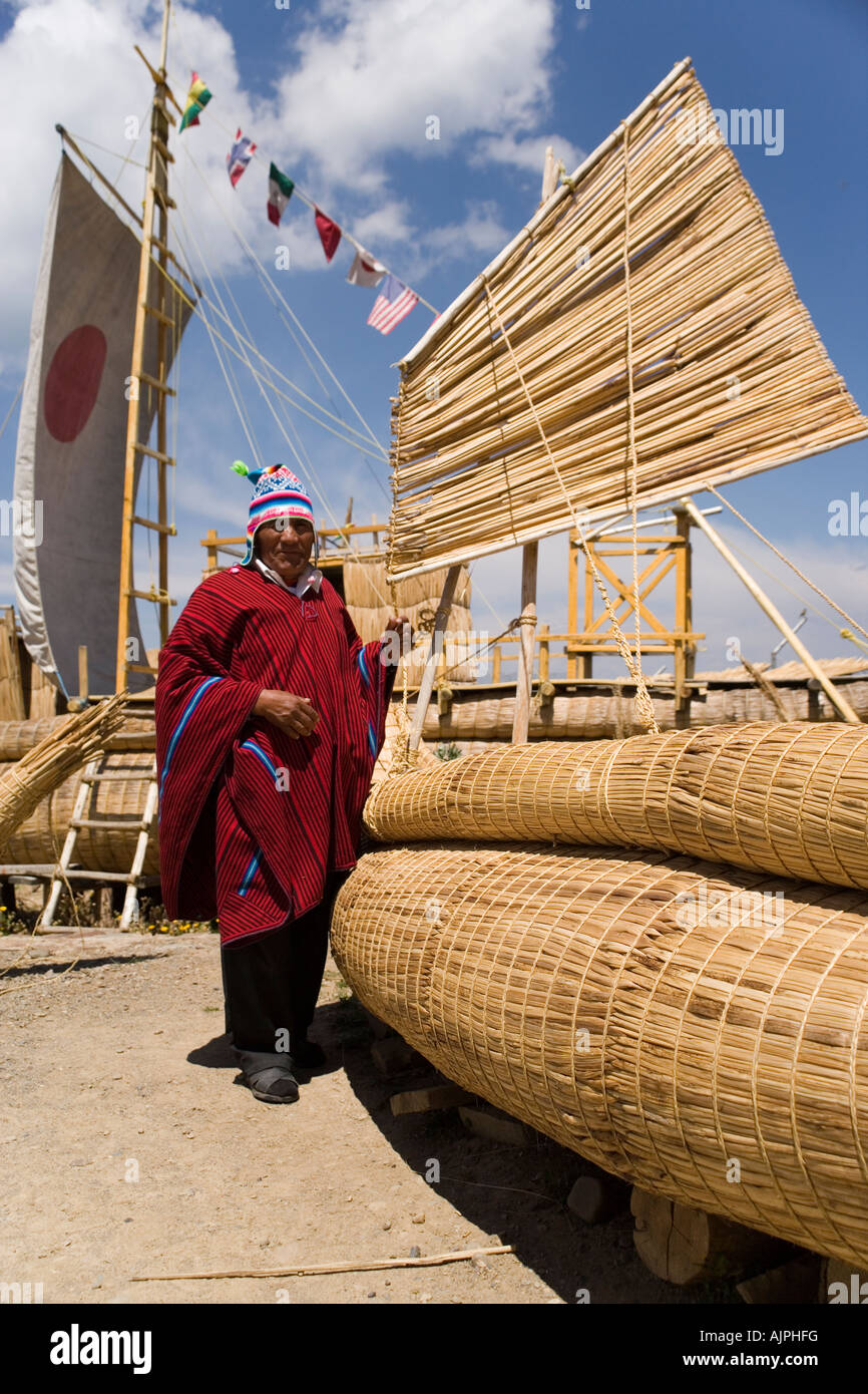 Demetrio Limachi, who built most of the reed boats used by Thor ...