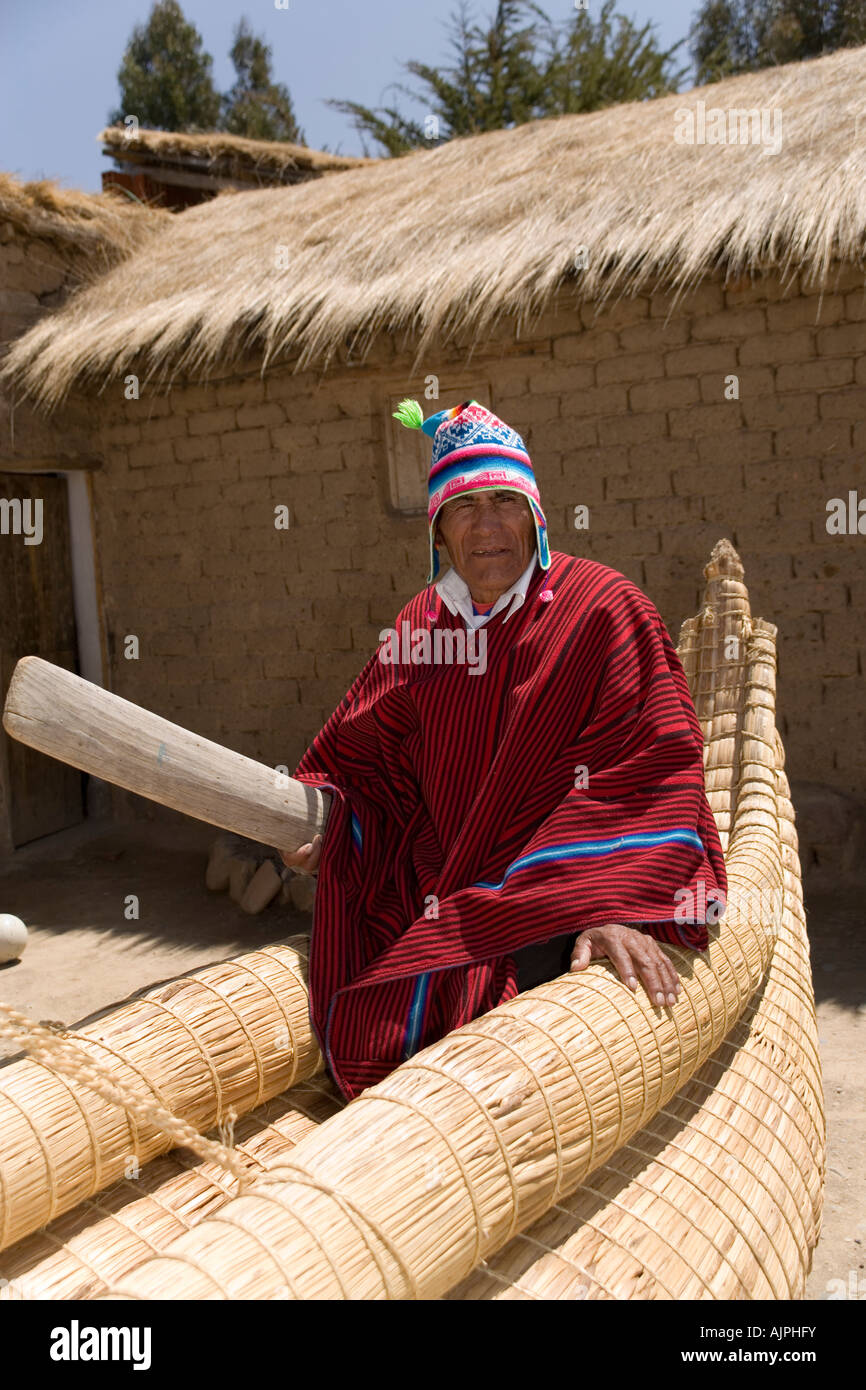 Demetrio Limachi, who built most of the reed boats used by Thor ...