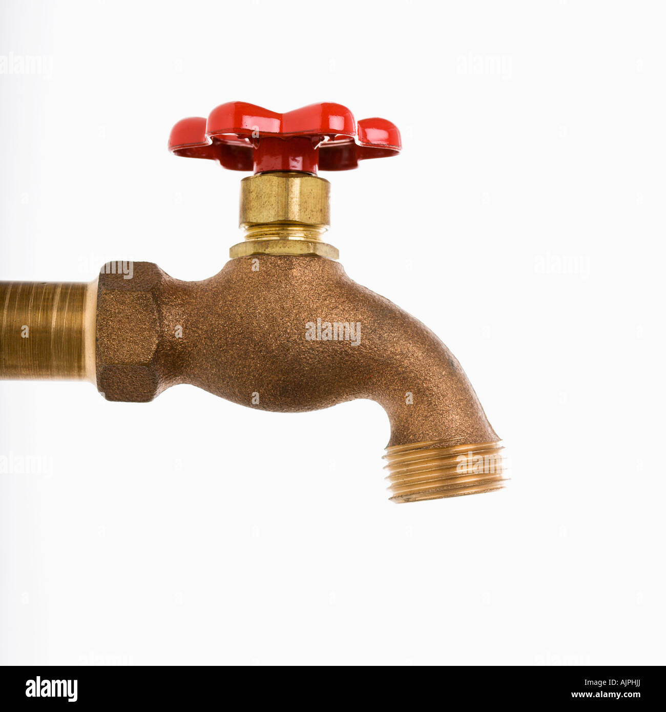 Brass hot water faucet Stock Photo Alamy