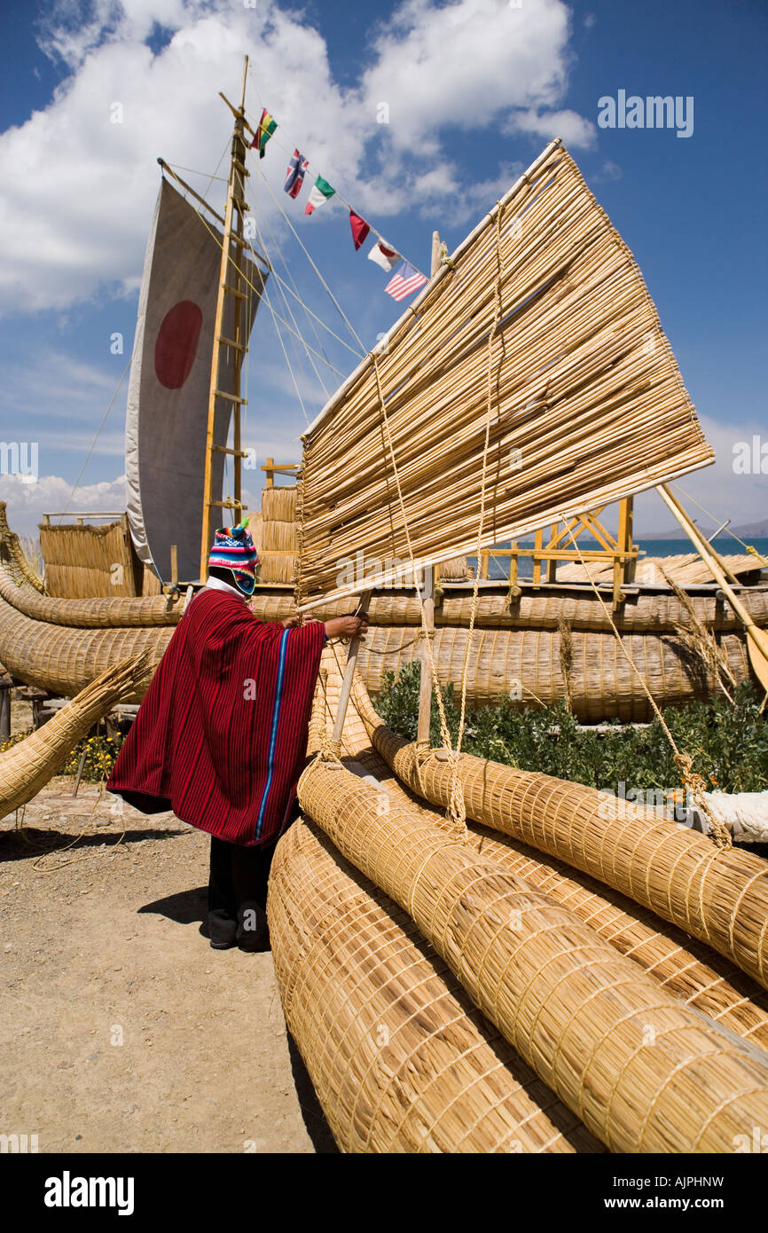 Demetrio Limachi, who built most of the reed boats used by Thor ...