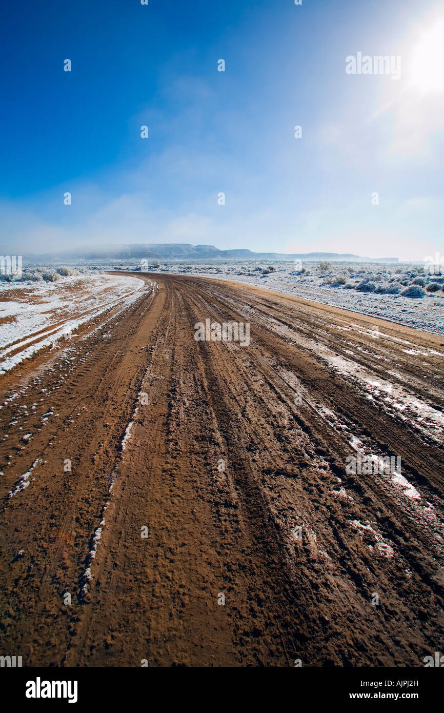 Melting snow on dirt road Stock Photo Alamy