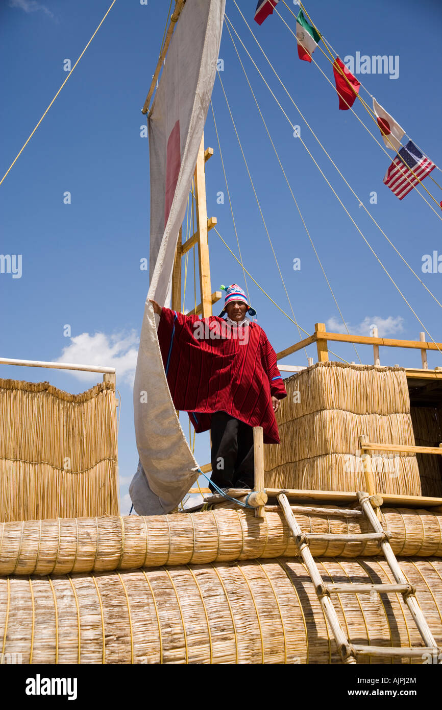 Demetrio Limachi, who built most of the reed boats used by Thor ...