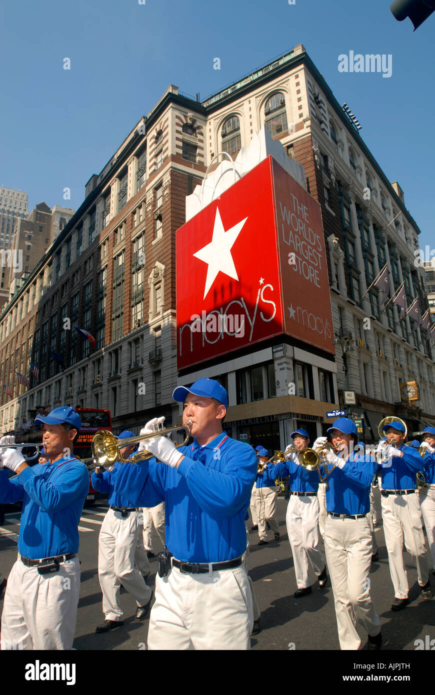 Falun Dafa marching band in the Korean Parade in NYC Stock Photo Alamy