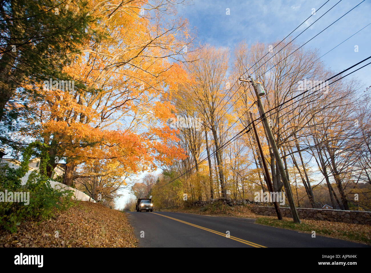 Fall landscape, Wilton, Connecticut, USA Stock Photo