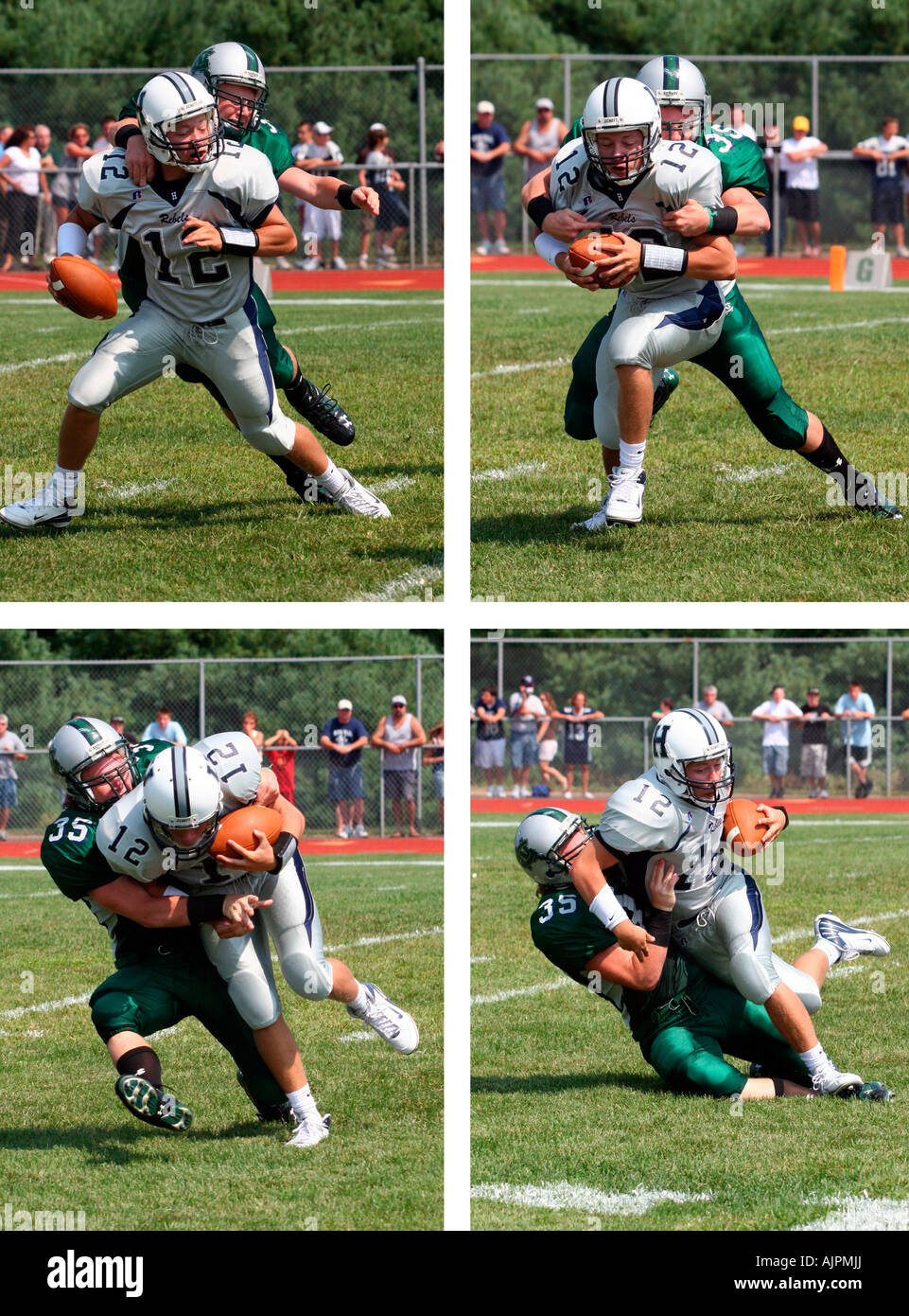 American Football Quarterback Sack Progression Stock Photo Alamy
