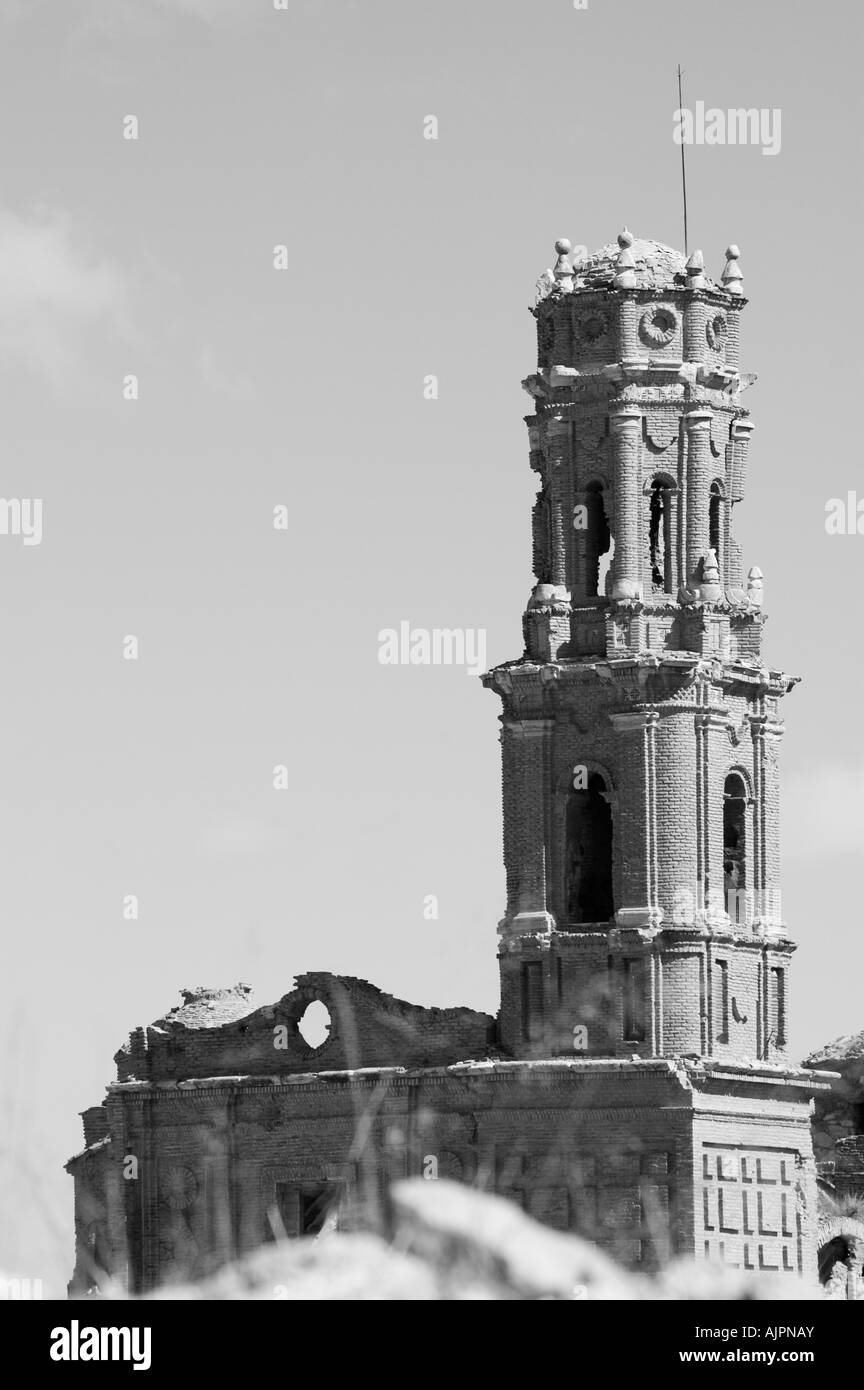 Ruins of Belchite, a destroyed village during the spanish civil war Stock Photo