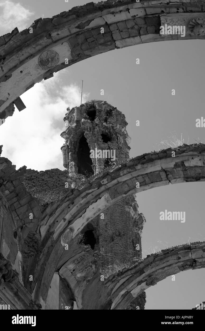 Ruins of Belchite, a village destroyed during the spanish civil war Stock Photo