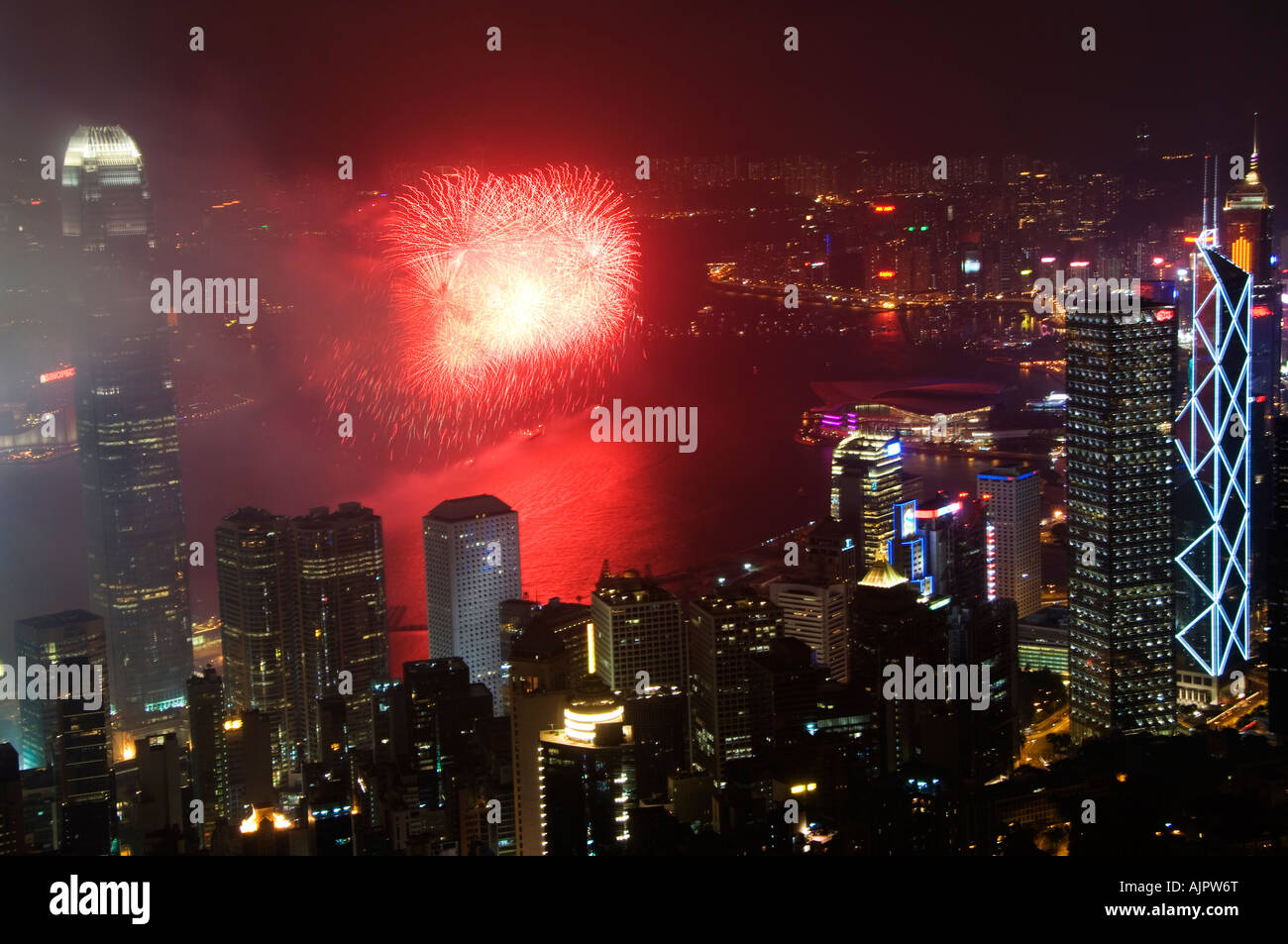 China Hong Kong Fireworks display in Victoria Harbour Stock Photo Alamy