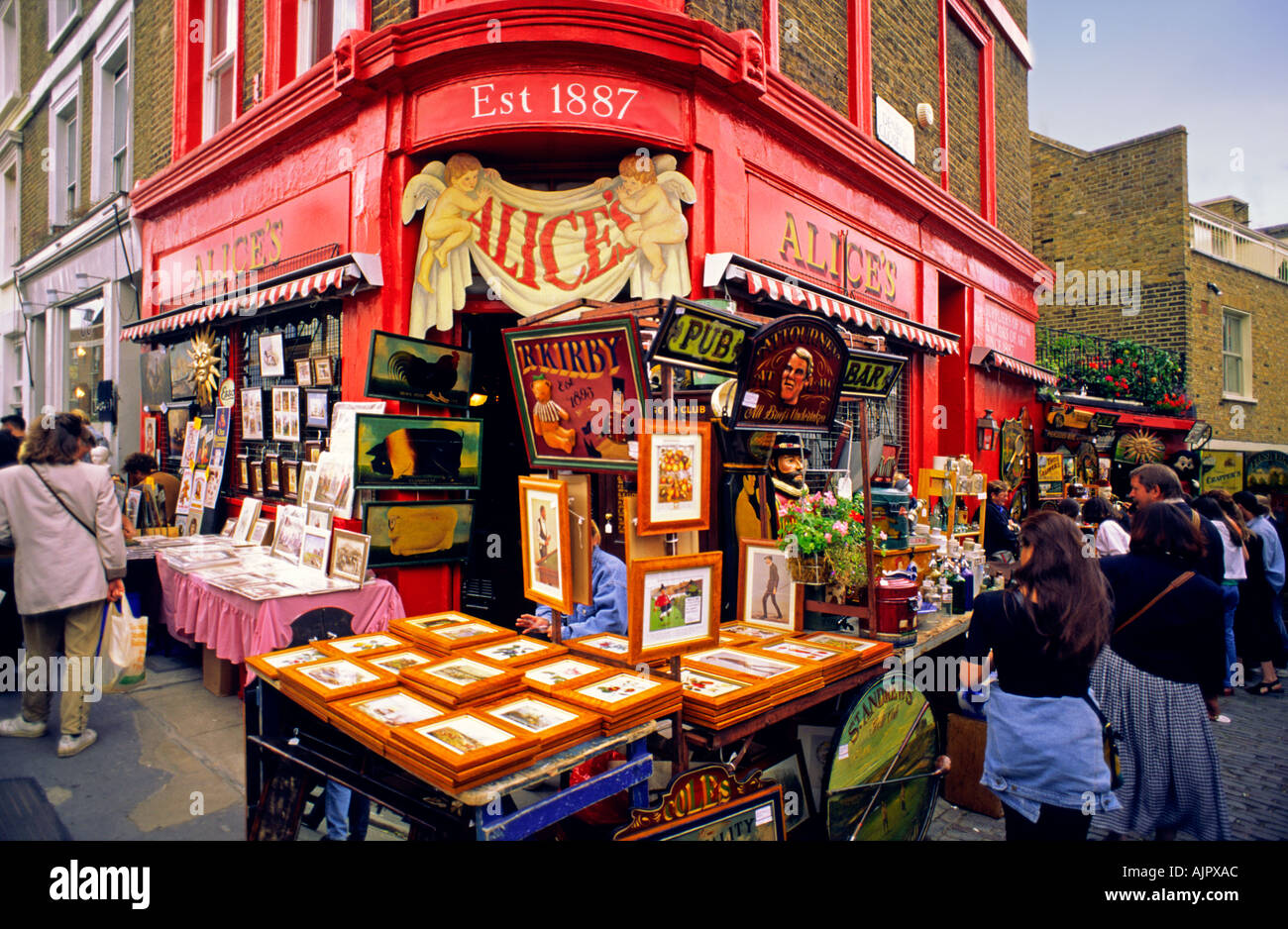 London Notting Hill antique shop Alice Stock Photo