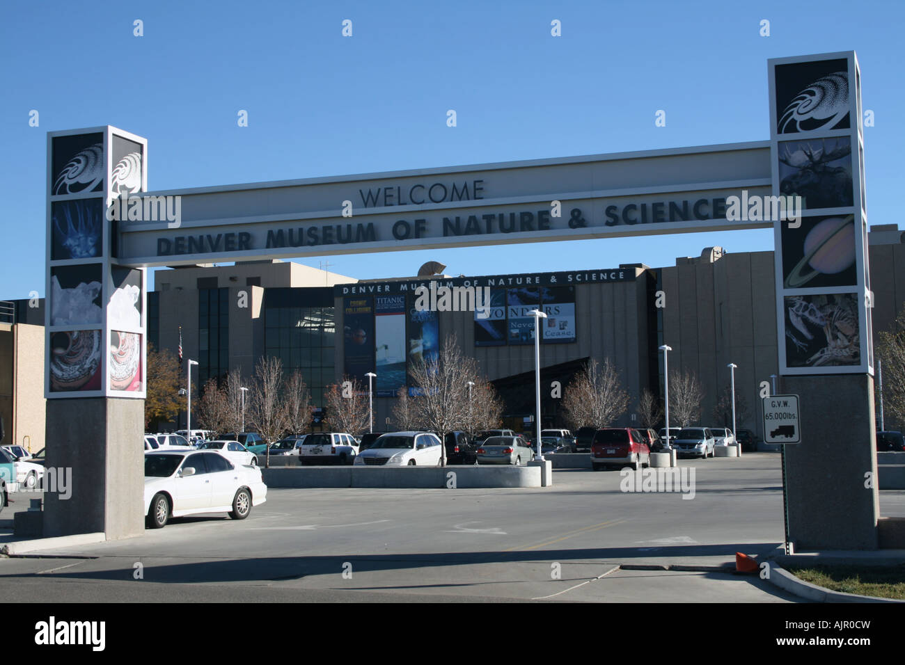 Parking lot entrance to Denver Museum of Nature and Science Colorado