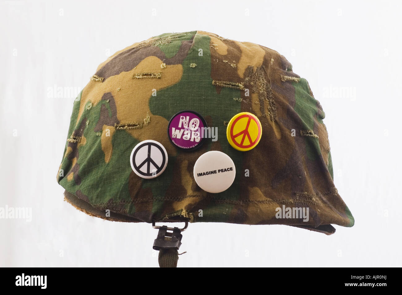 Soldiers against war army marine helmet protection Stock Photo