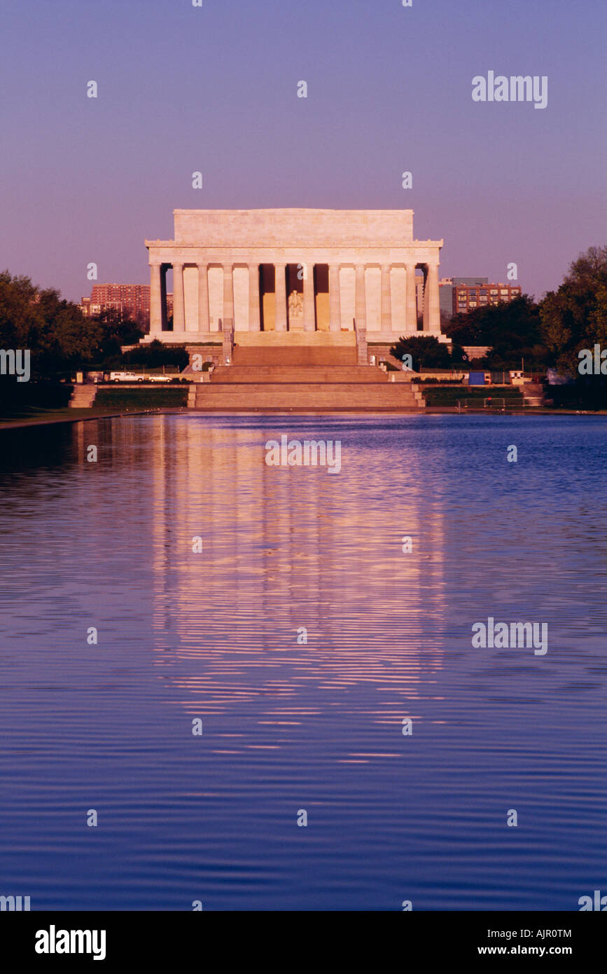 The Lincoln Memorial and the Reflecting Pool in Washington, DC Stock Photo
