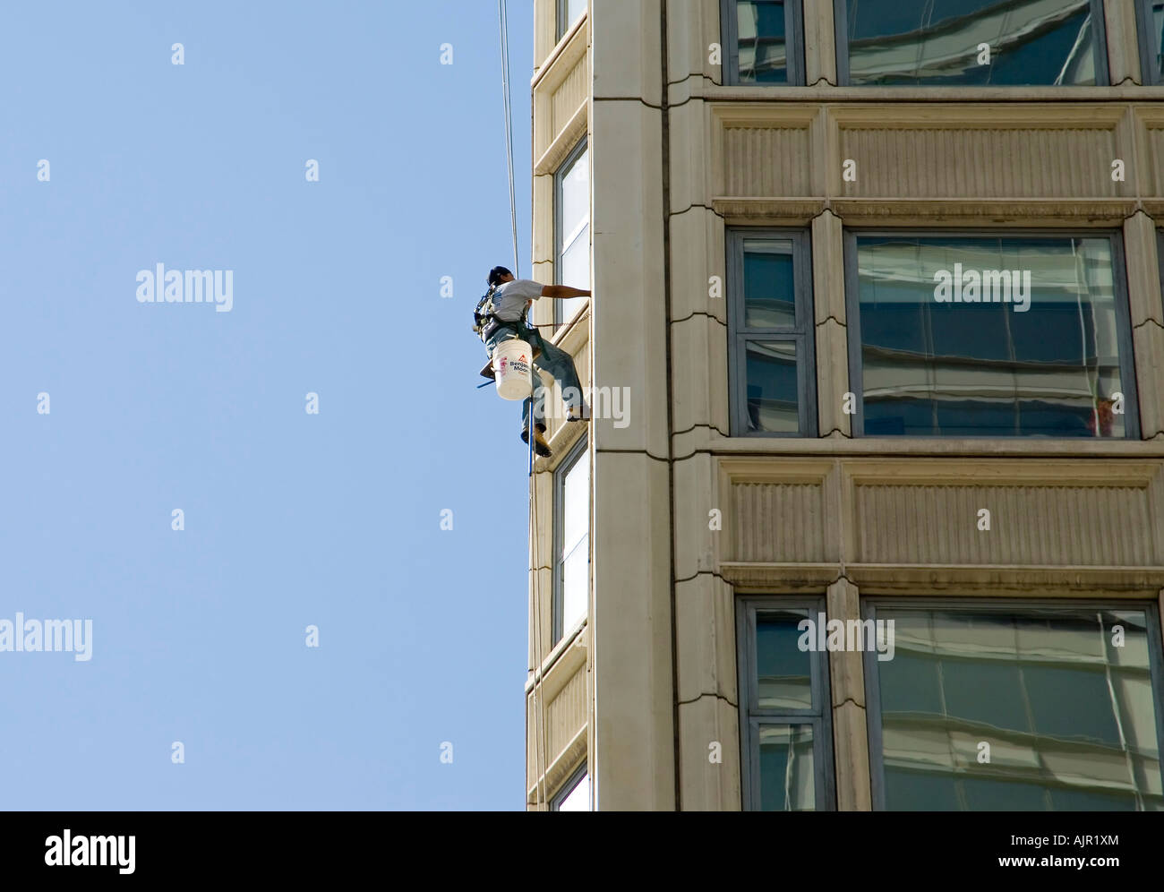 Window Washer and Building Stock Photo
