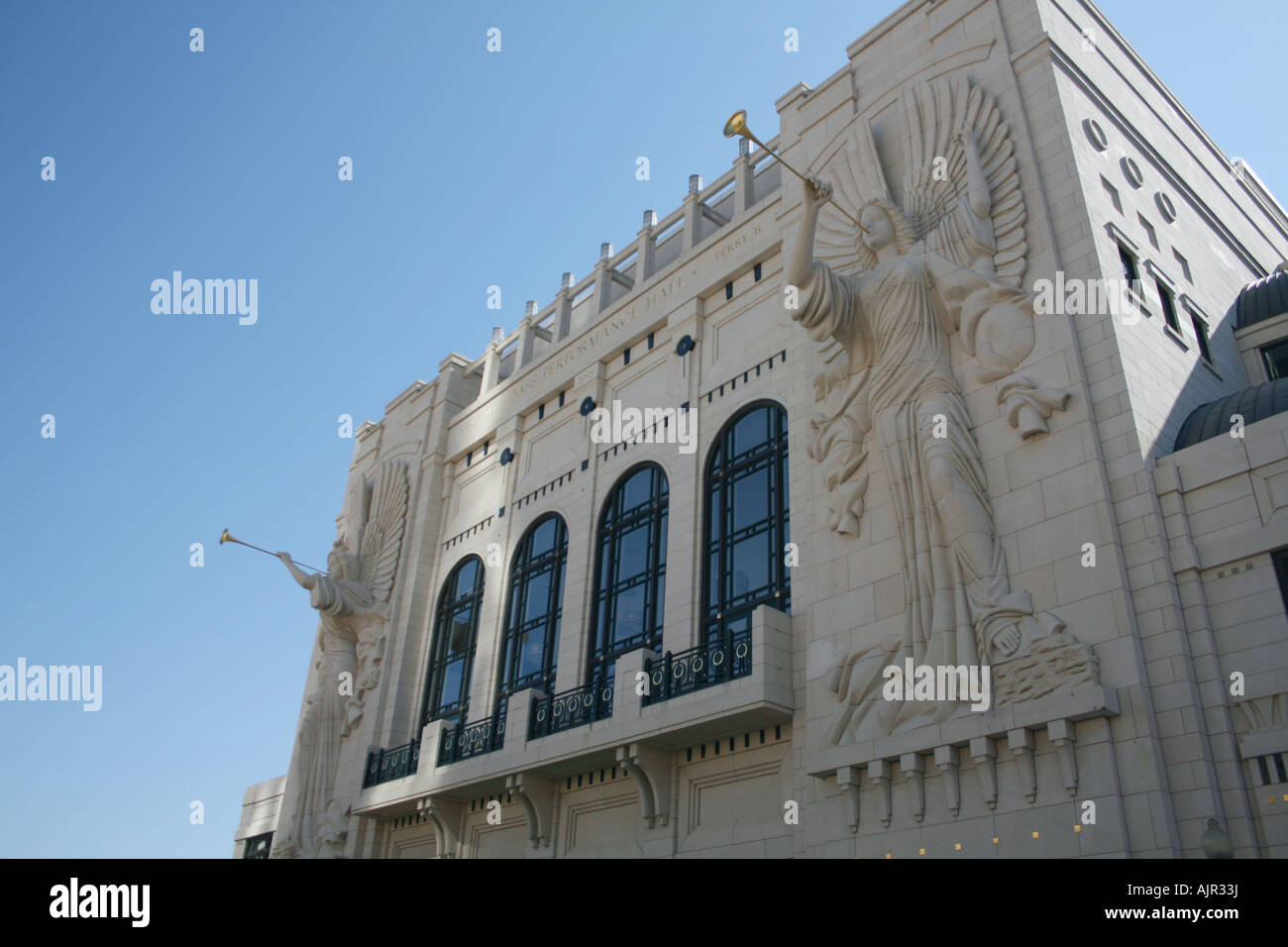 Perry R. Bass statues on Nancy Lee and Perry R. Bass Performance Hall Fort Worth ...