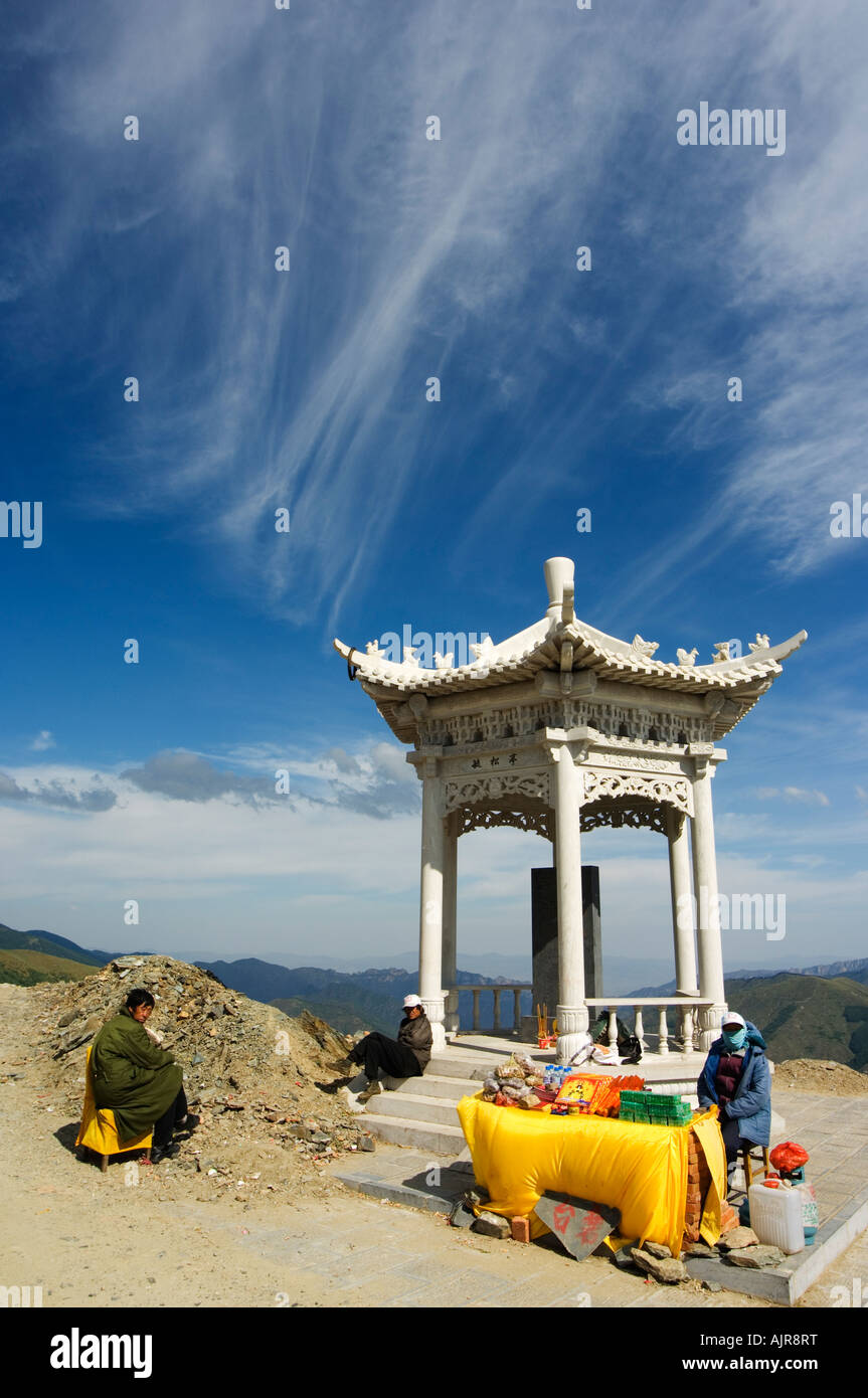 A Pavilion at Wutaishan five terrace mountain one of Chinas sacred buddhist mountain ranges Shanxi province China Stock Photo