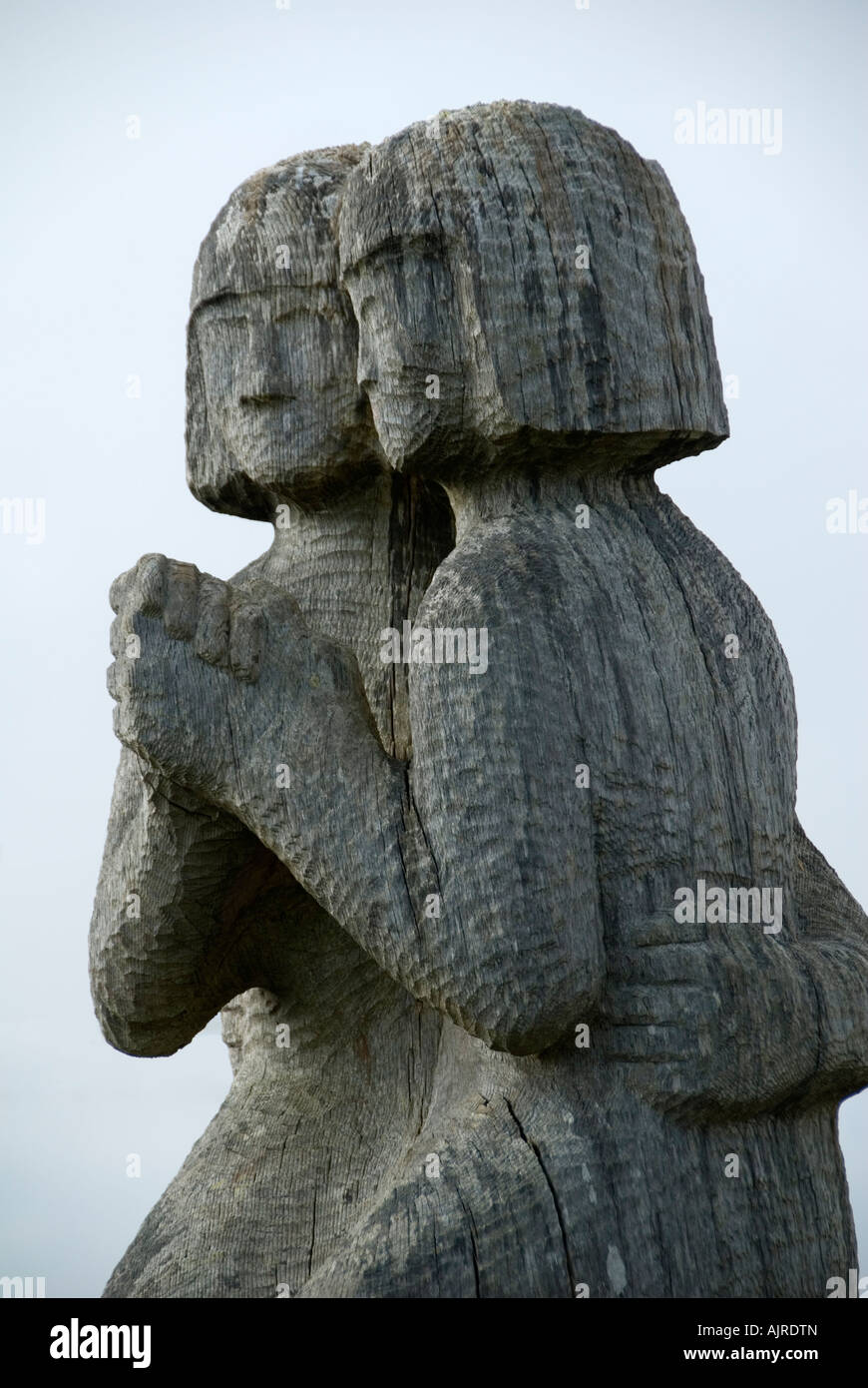 Wood carving at Tully Cross, County Galway, Ireland Stock Photo Alamy